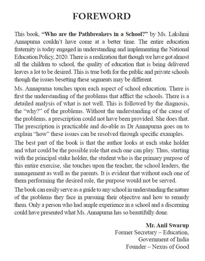 Foreword "who are the pathbreakers in a school" - Oxford's Rocksfordz